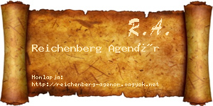 Reichenberg Agenór névjegykártya